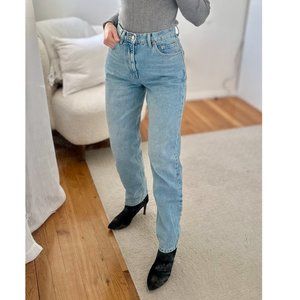 ASOS DESIGN high rise 'slouchy' mom jean in vintage midwash